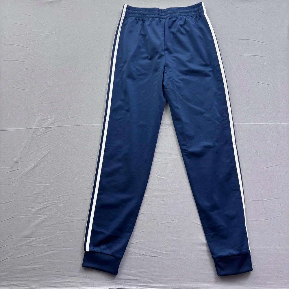 Adidas Navy Blue 3-Stripe‎ Track Pants Joggers Tapered Cuffed Size Large 14/16